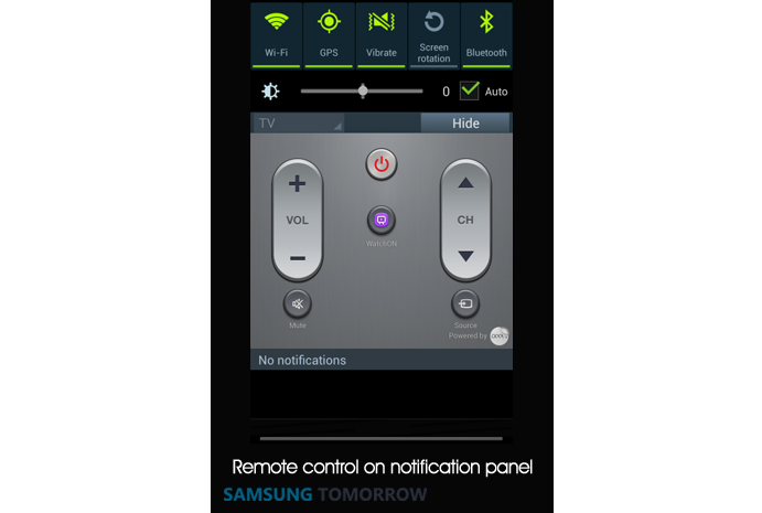 2. Add your TV remote control to the notification panel