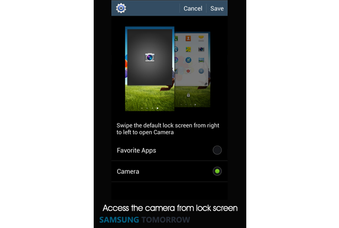 9. Access the camera from lock screen